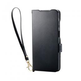 ELECOM PM-G253PLFY4BK Galaxy A25 5G(SC-53F)/ソフトレザーケース/磁石付/耐衝撃/ハンドストラップ付/ブラック