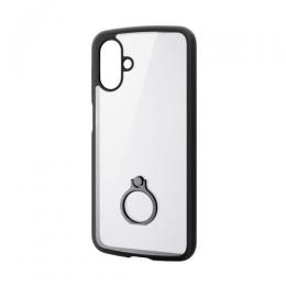 ELECOM PM-G253TSLFCRBK Galaxy A25 5G(SC-53F)/ハイブリッドケース/TOUGH SLIM LITE/フレームカラー/背面クリア/リング付き/ストラップシート付属/ブラック