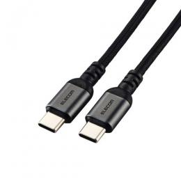ELECOM MPA-CC5PAN20BK USB Type-C to USB Type-Cケーブル/USB Power Delivery対応/100W対応/メッシュ/2.0m/ブラック