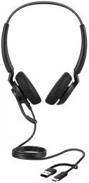 Jabra 4099-413-269 Jabra コンタクトセンター用USBヘッドセット USB-C/A 両耳 MS認定 コントロールユニット付「Jabra Engage 40 Inline Link MS Stereo USB C/A」