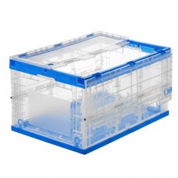 サンワサプライ CNT-CV75CL 折りたたみコンテナ 75リットルふた付き クリア色