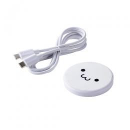 ELECOM W-QA28WF Qi規格対応ワイヤレス充電器/12W/EPP規格対応/卓上/ケーブル付属/1m/しろちゃん