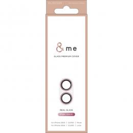 ELECOM PM-A24AFLLP5PGG iPhone 16/iPhone 16 Plus用カメラレンズカバー/ガラス/&Me/グリッター仕様/ピンクゴールド