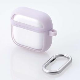 ELECOM AVA-AP06TSLFCPU AirPods 第4世代/アクティブノイズキャンセリング搭載AirPods 第4世代/TOUGH SLIMケース/カラビナ付/ラベンダー