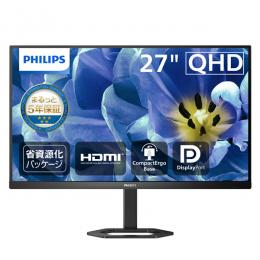 PHILIPS 27E1N5500B/11 液晶ディスプレイ 27型/2560×1440/DisplayPort、HDMI/ブラック/スピーカー：なし/5年間フル保証/省資源化パッケージ/昇降スタンド