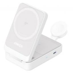 【法人様宛限定】ANKER  B2557N21 Anker MagGo Wireless Charging Station (15W、Foldable 3-in-1) bundle cable and charger - White