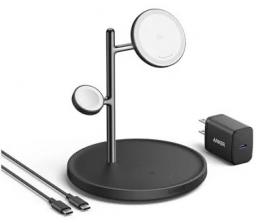 【法人様宛限定】ANKER  B25M3N11 Anker MagGo Wireless Charging Station (3-in-1 Stand) ブラック