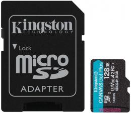 Kingston SDCG4/128GB 128GB microSDXC Canvas Go! Plus Gen4 200MB/s A2 U3 V30 Card + Adapter