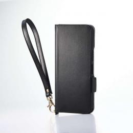 ELECOM PM-K251PLFY4BK BASIO active3/ソフトレザーケース/磁石付/耐衝撃/ハンドストラップ付/ブラック