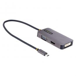 StarTech.com 118-USBC-HDMI-VGADVI ディスプレイアダプター/USBType-C接続/シングルモニター/4K60HzHDMI/DVI/VGA/Thunderbolt3&4/各種OS対応/3-in-1USBType-Cマルチポートビデオ変換アダプター