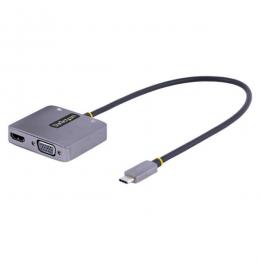StarTech.com 122-USBC-HDMI-4K-VGA マルチポートアダプター/USBType-C接続/シングルモニター/4K60HzHDMI&VGA/100WUSBPD/3.5mmオーディオ出力