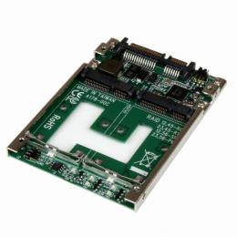 StarTech.com 25SAT22MSAT デュアルmSATASSD-2.5インチSATA変換アダプタ基板(RAID対応)2xmSATASSD-2.5型SATAコンバーター