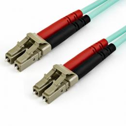 StarTech.com 450FBLCLC10 光ファイバーケーブル10mアクアOM4準拠光パッチコード2芯LCコネクタマルチモード対応50/125ミクロンLSZH対応