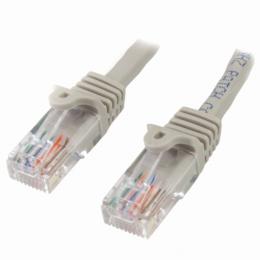 StarTech.com 45PAT10MGR 10mカテゴリー5eLANケーブルグレーRJ45コネクタ(ツメ折れ防止カバー付き)イーサネット対応Cat5eUTPケーブル