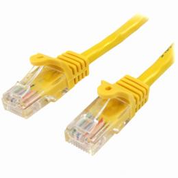 StarTech.com 45PAT50CMYL 0.5mカテゴリー5eLANケーブルイエローRJ45コネクタ(ツメ折れ防止カバー付き)イーサネット対応Cat5eUTPケーブル