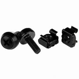 StarTech.com CABSCREW1032 10-32ケージナット・ネジセット50セットパックサーバーラック角穴対応ブラック