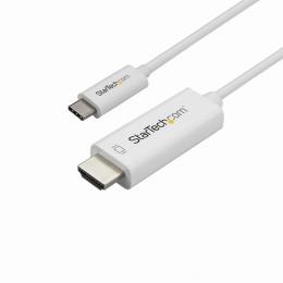 StarTech.com CDP2HD1MWNL 1mUSB-C-HDMIケーブル4K/60HzホワイトUSBType-Cコンピュータモニタケーブル