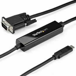 StarTech.com CDP2VGAMM1MB USB-C-VGAディスプレイケーブル1mブラック1920x1200/1080p対応USBType-C接続アナログRGBモニタケーブル