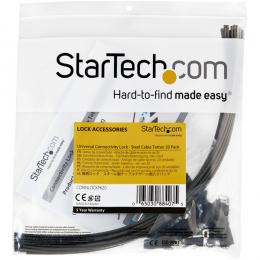 StarTech.com CONNLOCKPK20 ケーブル/アダプタ連結用セキュリティワイヤー20個入りパックユニバーサル盗難防止スチールワイヤ熱収縮チューブ付属