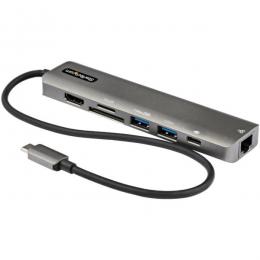 StarTech.com DKT30CHSDPD1 USBType-Cマルチ変換アダプター/4K60HzHDMI2.0/100WUSBPD/SD&microSDスロット/2ポートUSB3.0ハブ/ギガビット有線LAN/本体一体型30cmケーブル