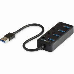 StarTech.com HB30A4AIB USB3.0ハブUSB-Aポートを4口搭載各ポートごとにオン/オフ・スイッチ付きバスパワー対応USBポート拡張USB3.0ポート増設