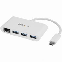 StarTech.com HB30C3A1GEA ギガビットEthernetポート搭載3ポートUSB3.0ハブUSBType-C接続USB3.0ハブ搭載有線LANアダプタホワイト