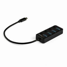 StarTech.com HB30C4AIB USB-CハブUSB-Aポートを4口搭載各ポートごとにオン/オフ・スイッチ付きバスパワー対応USBType-Cハブ