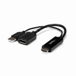 StarTech.com HD2DP HDMI-DisplayPort変換アダプタUSBバスパワー対応4K解像度入力：HDMI(オス)-出力：ディスプレイポート/DP(メス)USB延長ケーブル付属