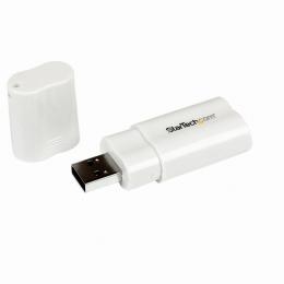 StarTech.com ICUSBAUDIO USBオーディオ変換アダプタUSB2.0外付けサウンドカード1xUSBA(オス)ー2x3.5mmミニジャック(メス)ホワイト
