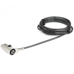 StarTech.com LTLOCKNBL パソコン盗難防止セキュリティワイヤーNobelWedgeスロット対応4桁ダイヤルロック2mスチールケーブル