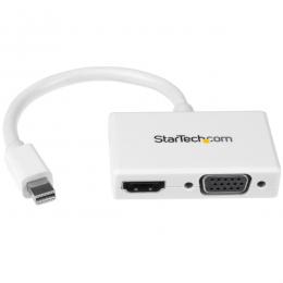 StarTech.com MDP2HDVGAW MiniDisplayPort接続トラベルA/Vアダプタツーインワン・ミニディスプレイポートMiniDP-VGA/HDMI変換アダプタ1920x1200/1080pホワイト
