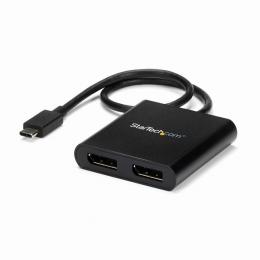 StarTech.com MSTCDP122DP USB-C-DisplayPortマルチモニターアダプタ2ポートMSTハブ4K/30Hz対応USBType-C(オス)-2xディスプレイポート(メス)Windowsのみ対応