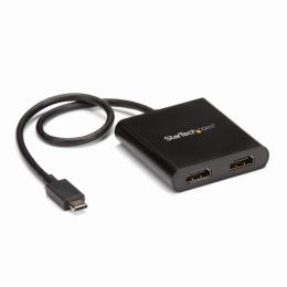 StarTech.com MSTCDP122HD USB-C-HDMIマルチモニターアダプタ2ポートMSTハブ4K対応USBType-C(オス)-2xHDMI(メス)Windowsのみ対応