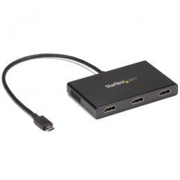 StarTech.com MSTCDP123HD USB-C-HDMIマルチモニターアダプタ3ポートMSTハブ4K対応USBType-C(オス)-3xHDMI(メス)Windowsのみ対応
