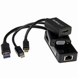 StarTech.com MSTP3MDPUGBK スリーインワンSurfaceProアダプタセット：mDP-VGA変換アダプタ/mDP-HDMI変換アダプタ/USB3.0-GigabitEthernetLANアダプタ(USBポート1口搭載)