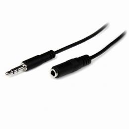 StarTech.com MU1MMFS 1mステレオミニオーディオ延長スリムケーブルヘッドフォン延長コード3.5mmステレオミニジャック(メス)-3.5mmステレオミニプラグ(オス)