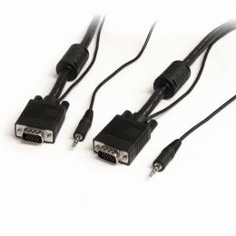 StarTech.com MXTHQMM25A 3.5mmステレオミニプラグ付き高解像度VGAケーブル7.6mミニD-Sub(オス)-ミニD-Sub(オス)アナログRGB対応ディスプレイケーブル