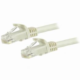 StarTech.com N6PATC15MWH 15mカテゴリー6LANケーブルホワイトRJ45モールディングコネクタ(ツメ折れ防止カバー付き)ギガビットイーサネット対応Cat6UTPケーブル