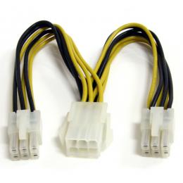 StarTech.com PCIEXSPLIT6 15cmPCIExpress電源分岐/二股/Y字延長ケーブル1x6ピンメス-2x6ピンオス