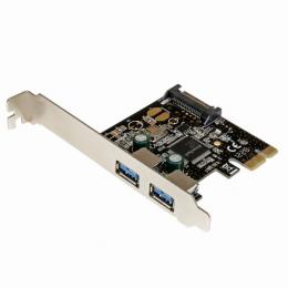 StarTech.com PEXUSB3S23 SuperSpeedUSB3.02ポート増設PCIExpressインターフェースカード2xUSB3.05Gbps拡張用PCIex1接続ボードSATA電源端子(15ピン)付き