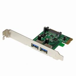 StarTech.com PEXUSB3S24 SuperSpeedUSB3.02ポート増設PCIExpressインターフェースカードUASP対応2xUSB3.05Gbps拡張用PCIex1接続ボードSATA電源端子(15ピン)付き