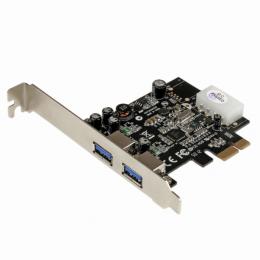 StarTech.com PEXUSB3S25 SuperSpeedUSB3.02ポート増設PCIExpressインターフェースカードUASP対応2xUSB3.05Gbps拡張用PCIex1接続ボードペリフェラル電源端子(4ピン)付き