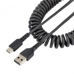 StarTech.com R2ACC-50C-USB-CABLE 高耐久USB-A-USB-Cケーブル50cmコイル(伸縮)型/アラミド繊維補強/オス-オス/USB2.0A-USBTypeCケーブル/タイプC充電カールコード