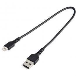 StarTech.com RUSBLTMM30CMB 高耐久Lightning-USB-Aケーブル30cm/ブラック/アラミド繊維補強/iPhone、iPod、iPad対応/AppleMFi認証アップルライトニング-USB充電同期ケーブル