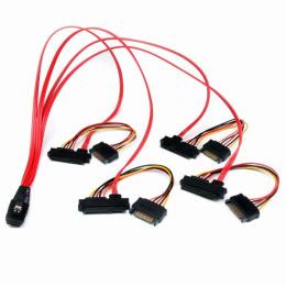 StarTech.com SAS808782P50 50cm内部MiniSASケーブルSFF8087(36ピン/オス)-4xSFF8482(29ピン/メス)+4xSATA電源(15ピン/オス)