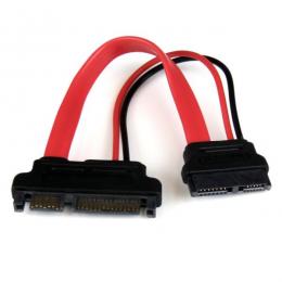 StarTech.com SLSATAADAP6 15cmSlimlineSATA-SATA変換アダプタケーブル電源コネクタ付きSlimlineSATA(メス)-SATA(オス)
