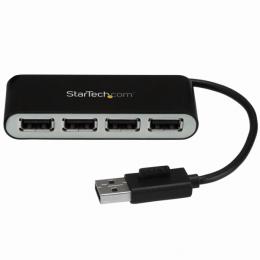 StarTech.com ST4200MINI2 4ポートUSB2.0ハブ本体一体型ケーブル付きコンパクトミニUSBハブバスパワー対応