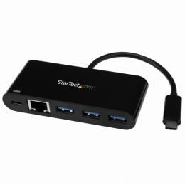 StarTech.com US1GC303APD USB-C接続ギガビット有線LANアダプタ3ポートUSB3.0ハブ搭載USB給電(PD)対応USBType-C(オス)-GbE(メス)+3xUSBType-A(メス)