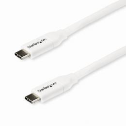 StarTech.com USB2C5C2MW USB2.0Type-Cケーブル2mホワイト給電充電対応(最大5A)USB-C/オス-USB-C/オスUSB2.0規格準拠USB-IF認証済み