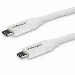 StarTech.com USB2C5C4MW USB2.0Type-Cケーブルホワイト4m給電充電対応(最大5A)USB-C/オス-USB-C/オスUSB2.0規格準拠USB-IF認証済み